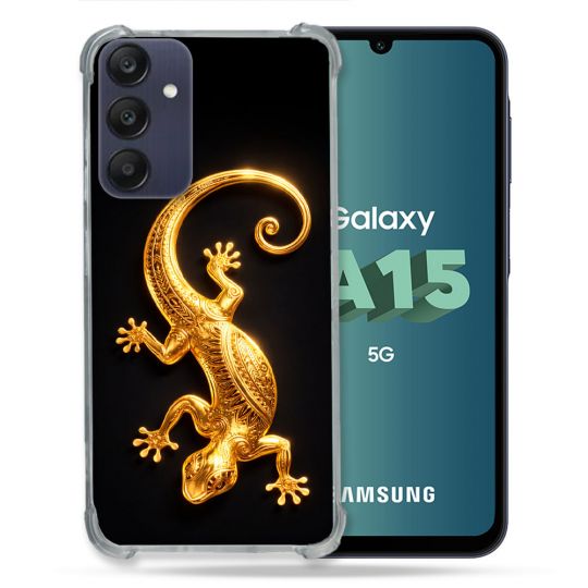 Coque Renforcée Pour Samsung Galaxy A15 4G / 5G Animal Lezard Noir 2026