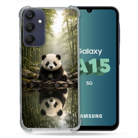Coque Renforcée Pour Samsung Galaxy A15 4G / 5G Animal Panda Reflet