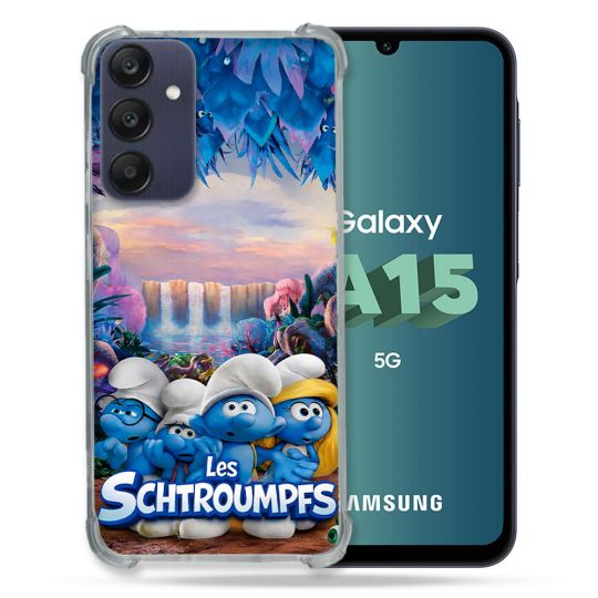 Coque Renforcée Pour Samsung Galaxy A15 4G / 5G Schtroumpfs Forêt