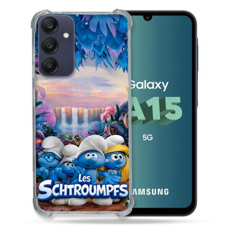 Coque Renforcée Pour Samsung Galaxy A15 4G / 5G Schtroumpfs Forêt