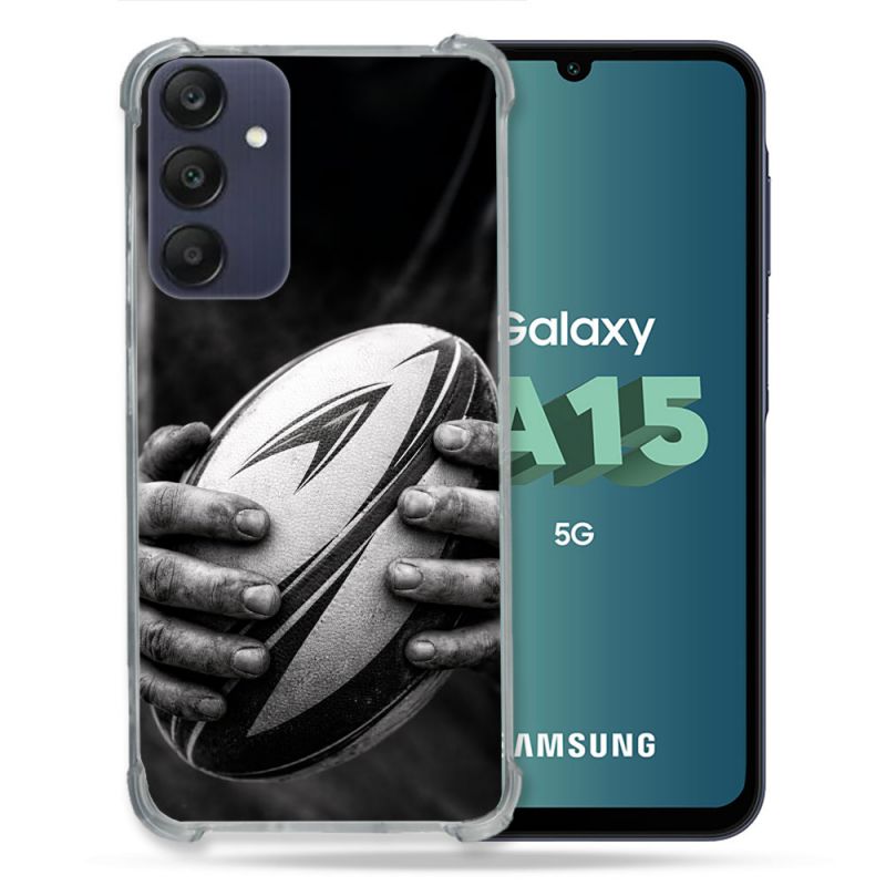 Coque Renforcée Pour Samsung Galaxy A15 4G / 5G Sport Rugby Ballon Moderne