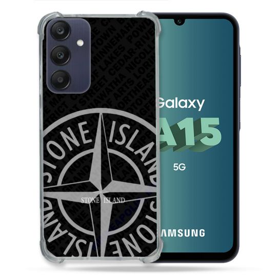 Coque Renforcée Pour Samsung Galaxy A15 4G / 5G Stone Island Gris