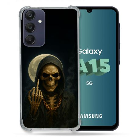 Coque Renforcée Pour Samsung Galaxy A15 4G / 5G Tete de Mort Doigt 2026