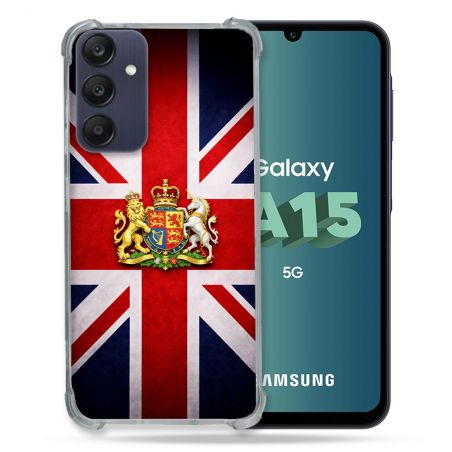 Coque Renforcée Pour Samsung Galaxy A15 4G / 5G Voyage Drapeau Grande Bretagne UK