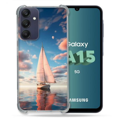 Coque Renforcée Pour Samsung Galaxy A15 4G / 5G Voyage Voilier Reflet