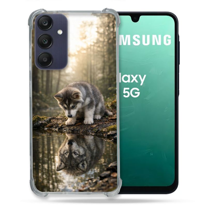 Coque Renforcée Pour Samsung Galaxy A16 5G Animal Loup Reflet
