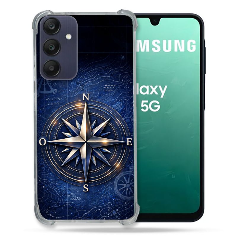 Coque Renforcée Pour Samsung Galaxy A16 5G Voyage Rose des Vents Marine