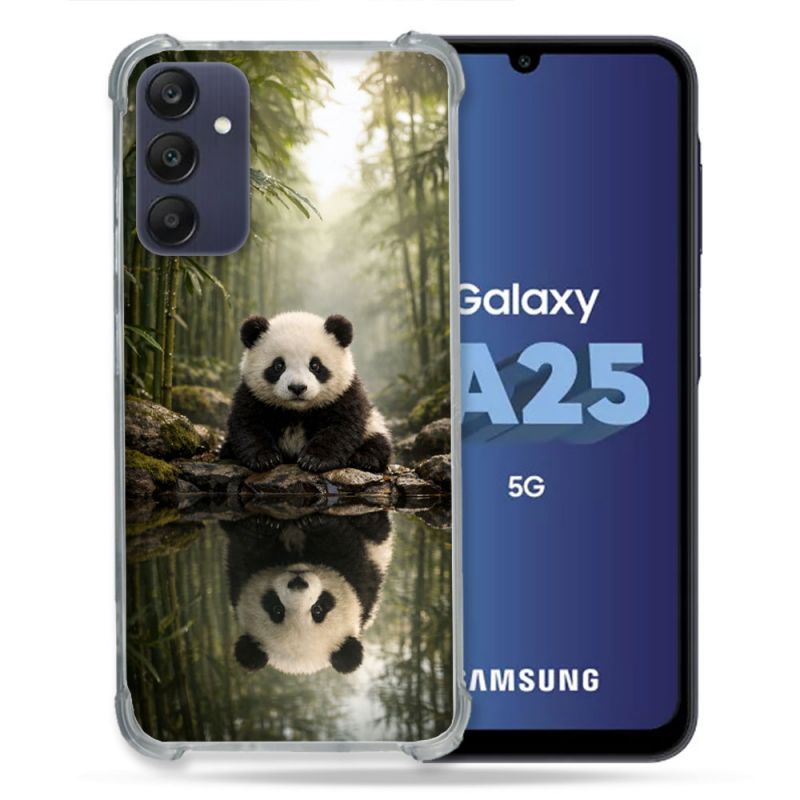 Coque Renforcée Pour Samsung Galaxy A25 5G Animal Panda Reflet