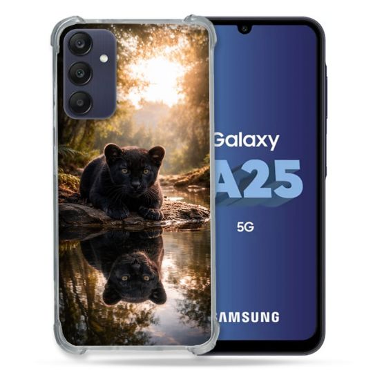 Coque Renforcée Pour Samsung Galaxy A25 5G Animal Panthère Reflet