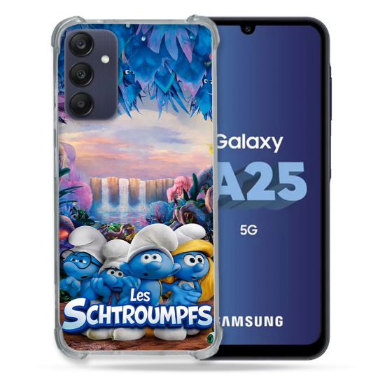 Coque Renforcée Pour Samsung Galaxy A25 5G Schtroumpfs Forêt