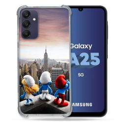 Coque Renforcée Pour Samsung Galaxy A25 5G Schtroumpfs New York