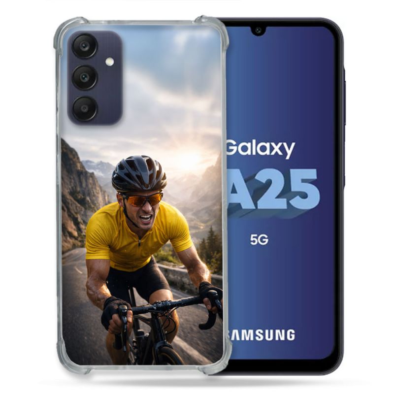Coque Renforcée Pour Samsung Galaxy A25 5G Sport Cyclisme Maillot Jaune