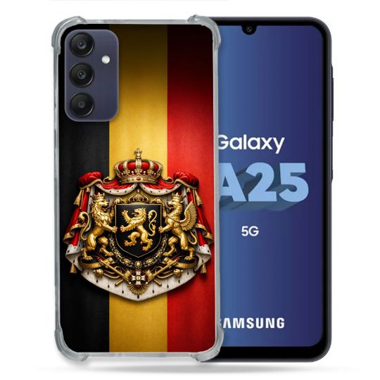 Coque Renforcée Pour Samsung Galaxy A25 5G Voyage Drapeau Belgique