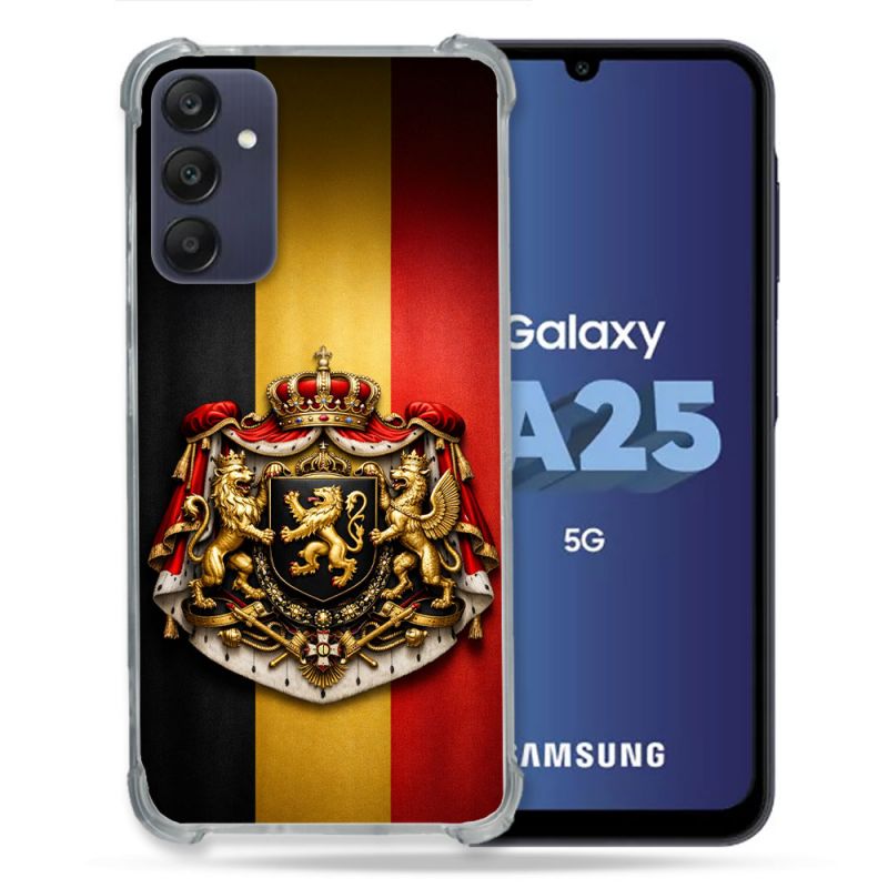 Coque Renforcée Pour Samsung Galaxy A25 5G Voyage Drapeau Belgique
