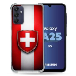 Coque Renforcée Pour Samsung Galaxy A25 5G Voyage Drapeau Suisse