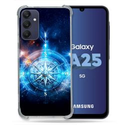 Coque Renforcée Pour Samsung Galaxy A25 5G Voyage Rose des Vents Stellaire