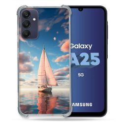 Coque Renforcée Pour Samsung Galaxy A25 5G Voyage Voilier Reflet