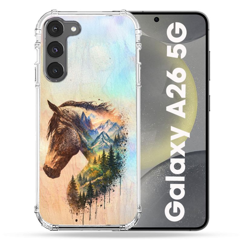 Coque Renforcée Pour Samsung Galaxy A26 5G Animal Cheval Montagne