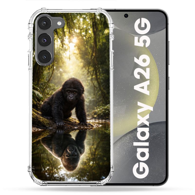Coque Renforcée Pour Samsung Galaxy A26 5G Animal Gorille Reflet