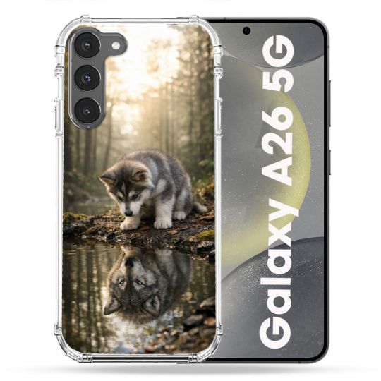 Coque Renforcée Pour Samsung Galaxy A26 5G Animal Loup Reflet