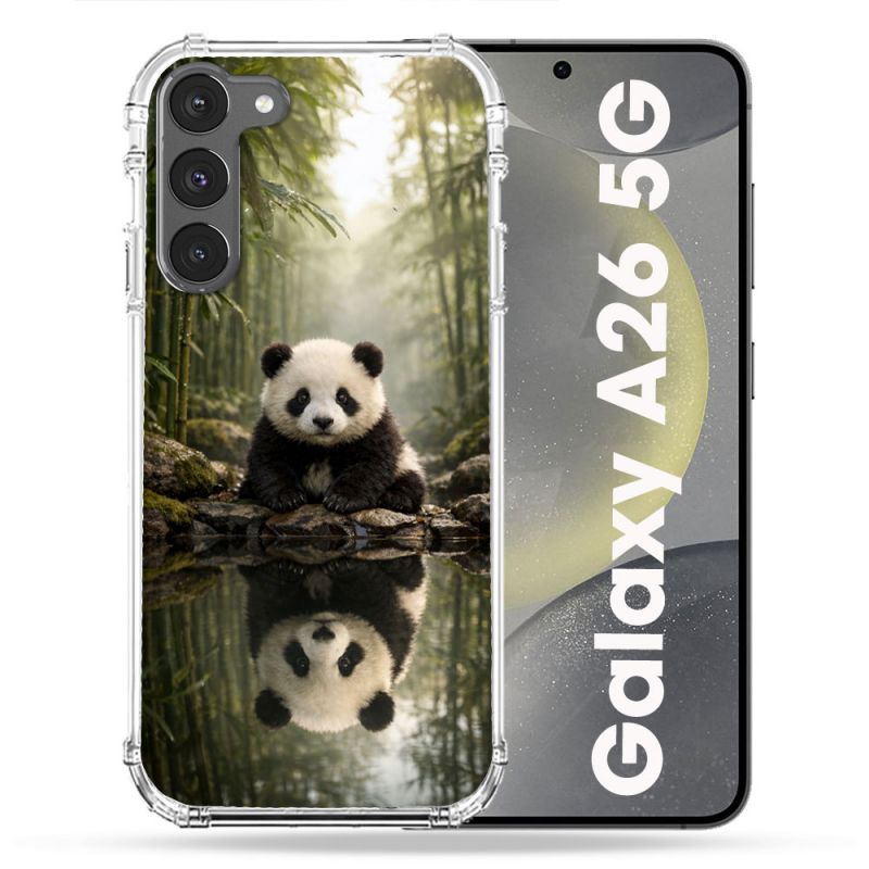 Coque Renforcée Pour Samsung Galaxy A26 5G Animal Panda Reflet