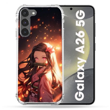 Coque Renforcée Pour Samsung Galaxy A26 5G Manga Demon Slayer Nezuko Rose