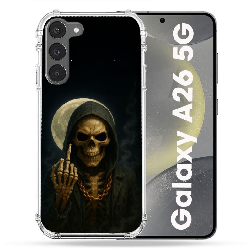 Coque Renforcée Pour Samsung Galaxy A26 5G Tete de Mort Doigt 2026
