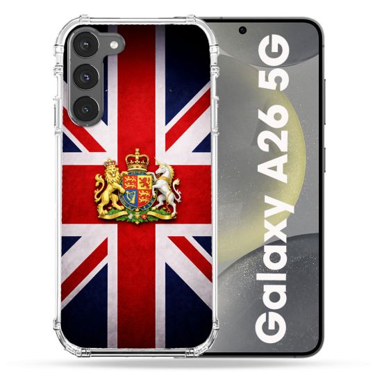 Coque Renforcée Pour Samsung Galaxy A26 5G Voyage Drapeau Grande Bretagne UK