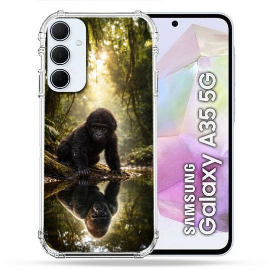 Coque Renforcée Pour Samsung Galaxy A35 5G Animal Gorille Reflet