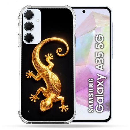 Coque Renforcée Pour Samsung Galaxy A35 5G Animal Lezard Noir 2026