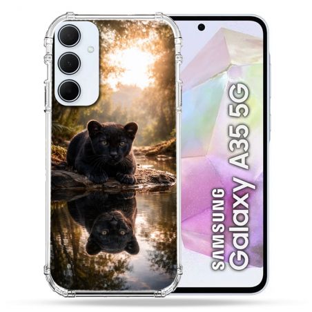 Coque Renforcée Pour Samsung Galaxy A35 5G Animal Panthère Reflet