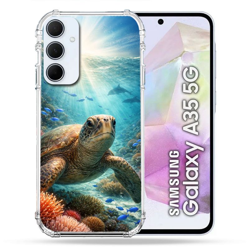 Coque Renforcée Pour Samsung Galaxy A35 5G Animal Tortue Marine