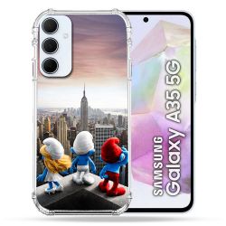 Coque Renforcée Pour Samsung Galaxy A35 5G Schtroumpfs New York