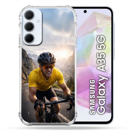 Coque Renforcée Pour Samsung Galaxy A35 5G Sport Cyclisme Maillot Jaune