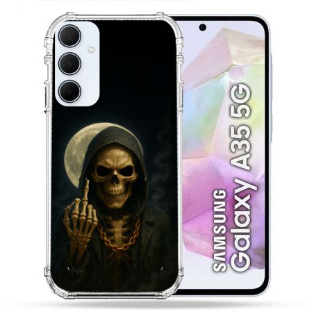 Coque Renforcée Pour Samsung Galaxy A35 5G Tete de Mort Doigt 2026