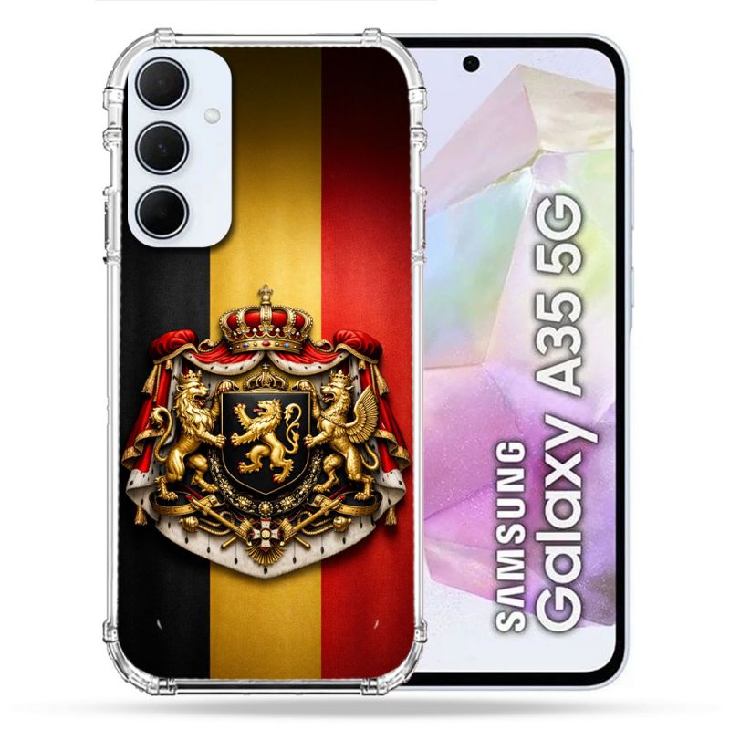 Coque Renforcée Pour Samsung Galaxy A35 5G Voyage Drapeau Belgique