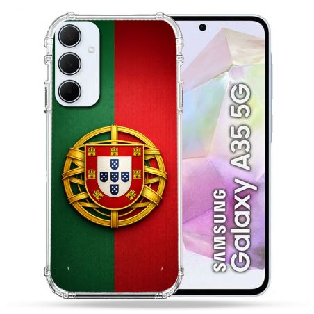 Coque Renforcée Pour Samsung Galaxy A35 5G Voyage Drapeau Portugal