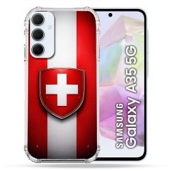 Coque Renforcée Pour Samsung Galaxy A35 5G Voyage Drapeau Suisse