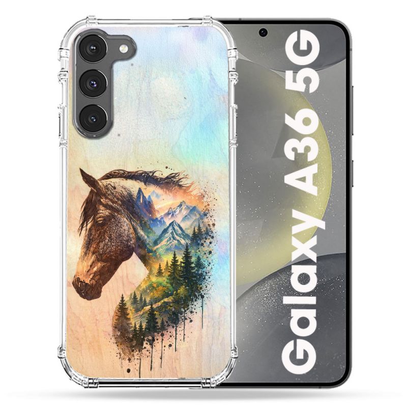 Coque Renforcée Pour Samsung Galaxy A36 5G Animal Cheval Montagne