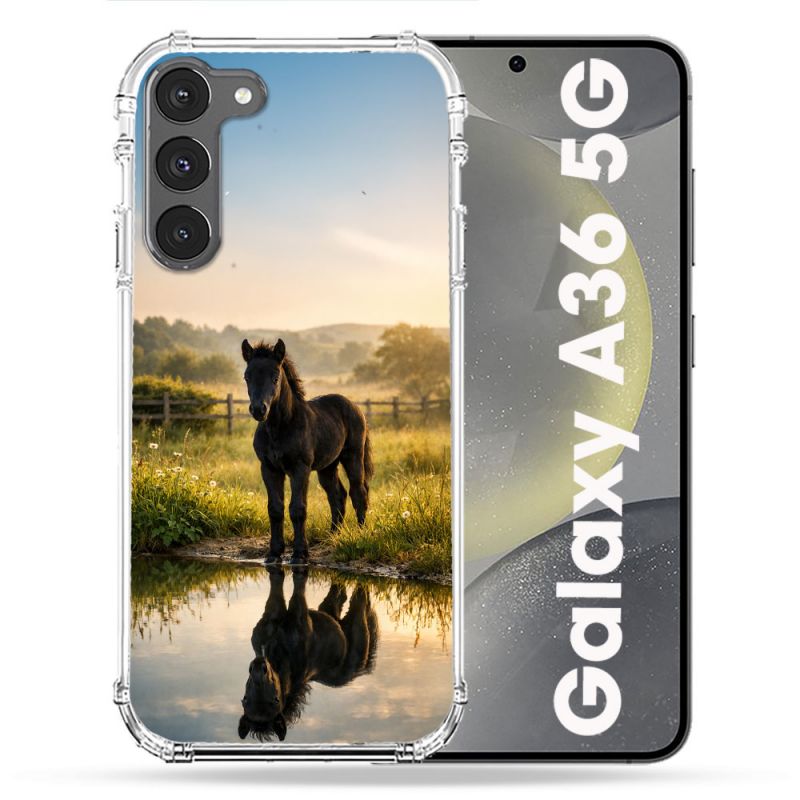Coque Renforcée Pour Samsung Galaxy A36 5G Animal Cheval Reflet