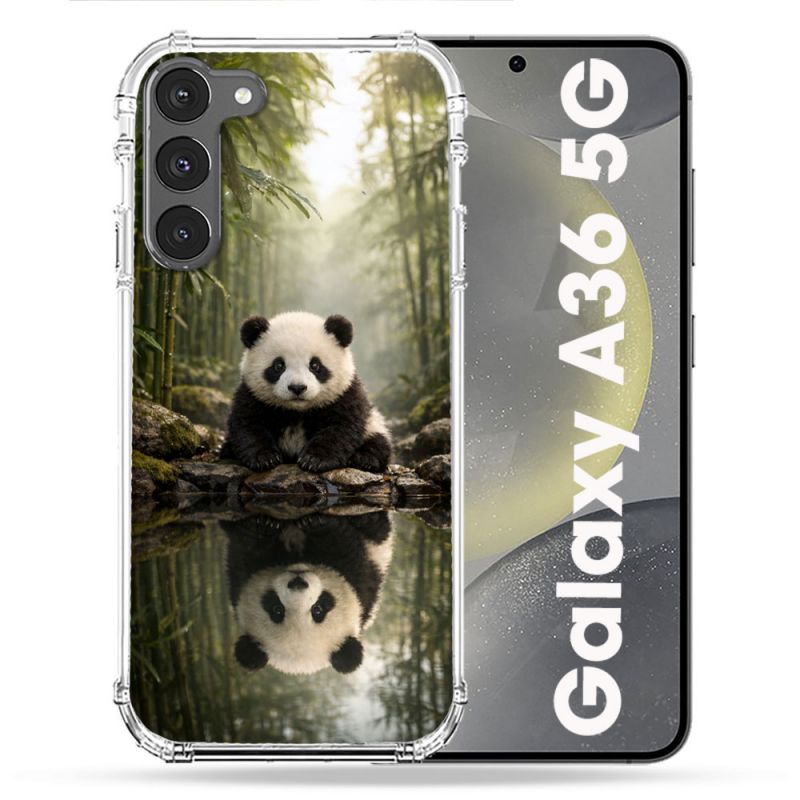 Coque Renforcée Pour Samsung Galaxy A36 5G Animal Panda Reflet