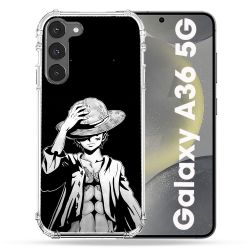 Coque Renforcée Pour Samsung Galaxy A36 5G Manga One Piece Luffy Noir