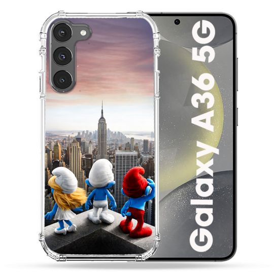Coque Renforcée Pour Samsung Galaxy A36 5G Schtroumpfs New York