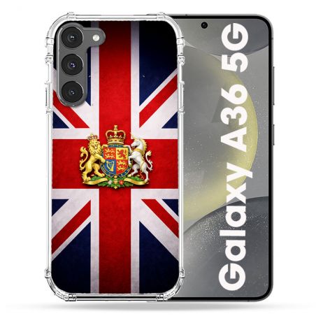 Coque Renforcée Pour Samsung Galaxy A36 5G Voyage Drapeau Grande Bretagne UK