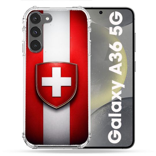 Coque Renforcée Pour Samsung Galaxy A36 5G Voyage Drapeau Suisse
