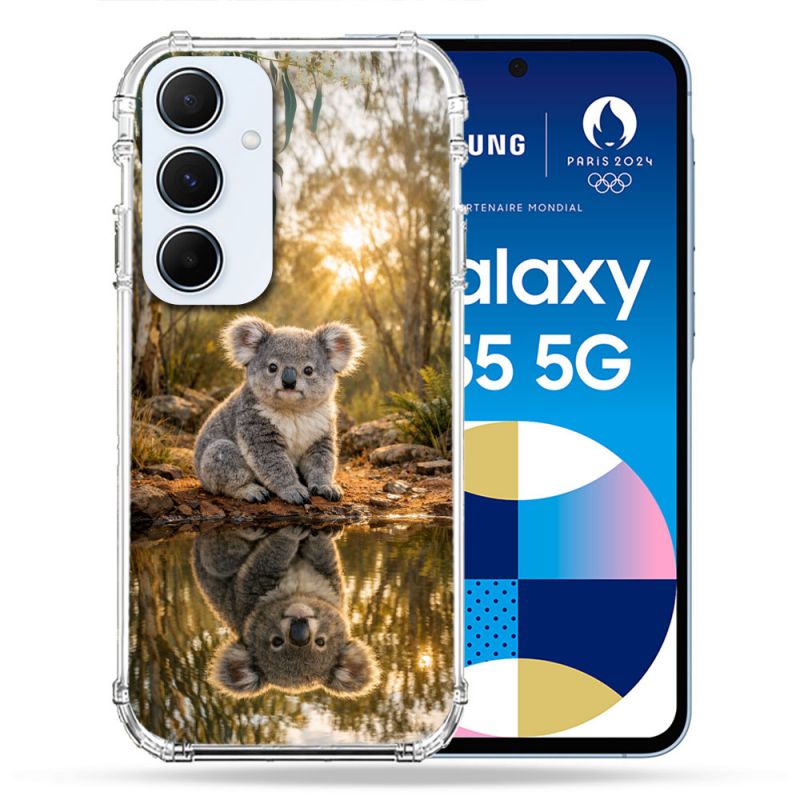Coque Renforcée Pour Samsung Galaxy A55 5G Animal Koala Reflet