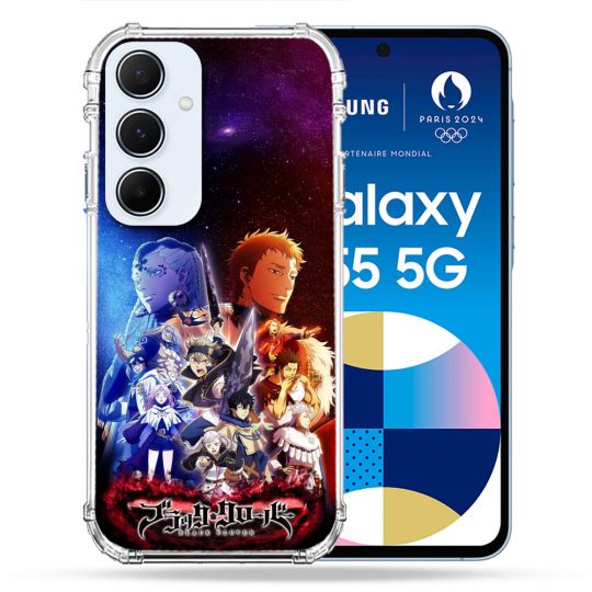 Coque Renforcée Pour Samsung Galaxy A55 5G Manga Black Clover Affiche
