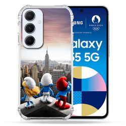 Coque Renforcée Pour Samsung Galaxy A55 5G Schtroumpfs New York