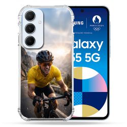 Coque Renforcée Pour Samsung Galaxy A55 5G Sport Cyclisme Maillot Jaune