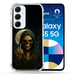 Coque Renforcée Pour Samsung Galaxy A55 5G Tete de Mort Doigt 2026